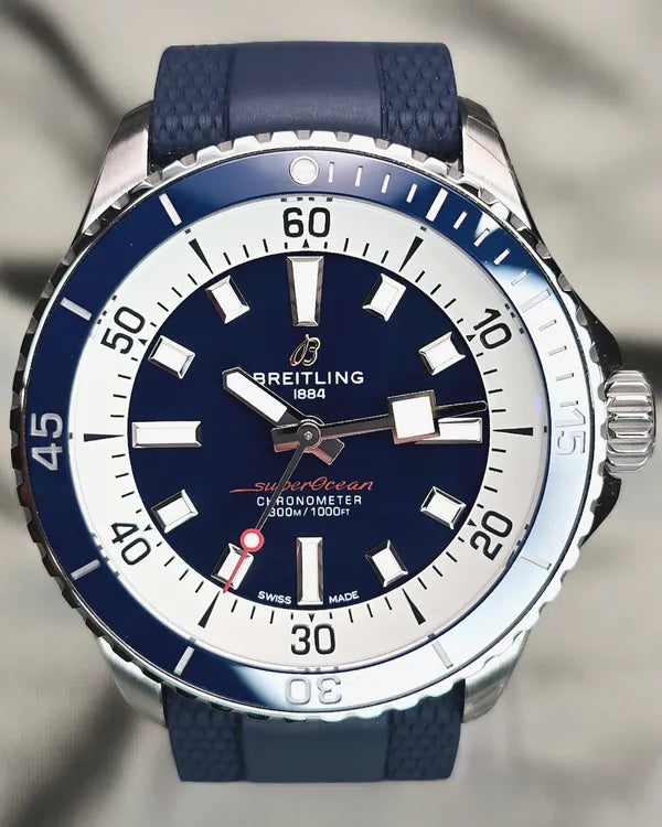 2025 Breitling Superocean 42MM Blue Dial Rubber Strap (A17375E71C1S1)