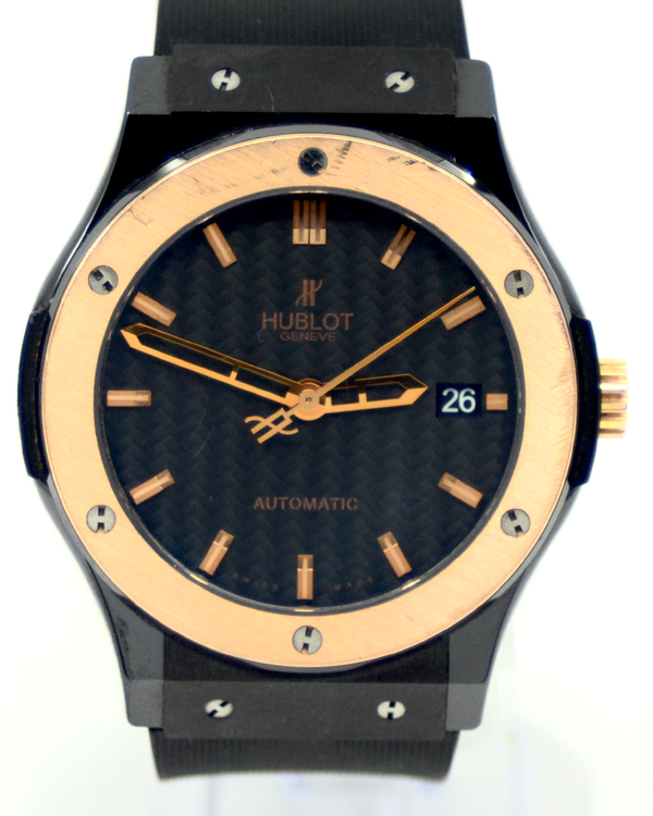 Hublot Classic Fusion 42MM Carbon Fiber Dial Rubber Strap (542.CO.1781.RX)