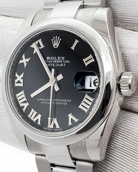 Rolex Datejust 31MM Black Dial Oyster Bracelet (178240)
