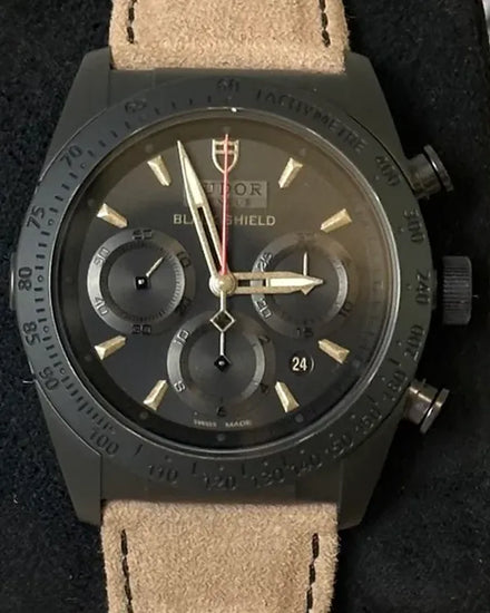 Tudor Fastrider Black Shield 42MM Black Dial Leather Strap (42000CN)