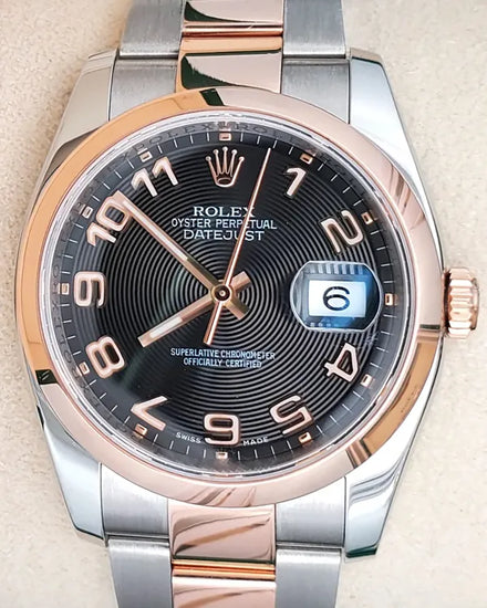 Rolex Datejust 36MM Concentric Black Dial Two-Tone Oyster Bracelet (116201)