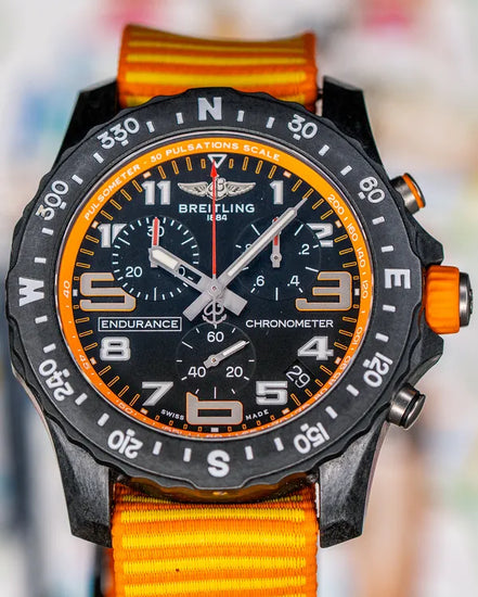 Breitling Endurance Pro 44MM Quartz Black Dial Textile Strap (X82310)