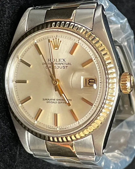 Rolex Datejust 36MM Silver Dial Aftermarket Two-Tone Oyster Bracelet (1601)