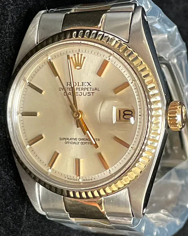 Rolex Datejust 36MM Silver Dial Aftermarket Two-Tone Oyster Bracelet (1601)
