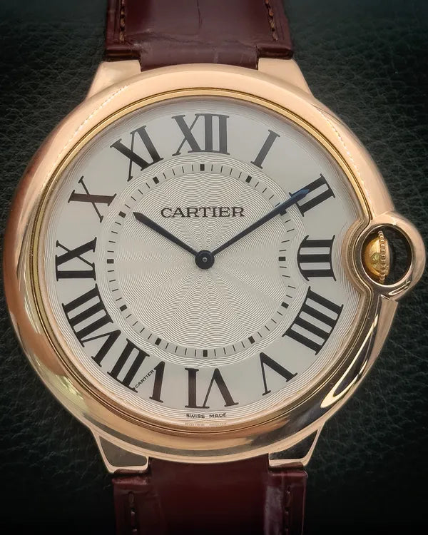 2016 Cartier Ballon Bleu 46MM Silver Dial Leather Strap (W6920054)
