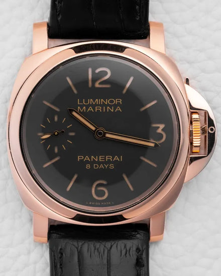 2014 Panerai Luminor Marina 8 Days 44MM Brown Dial Leather Strap (PAM00511)