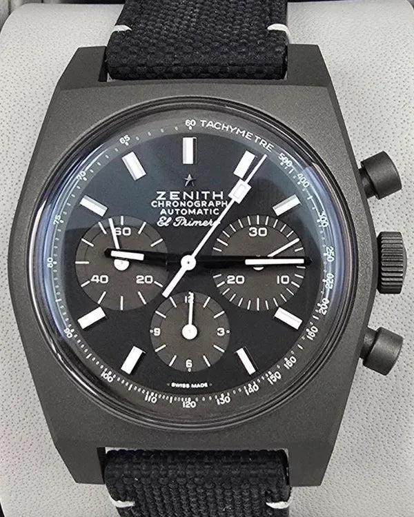 2025 Zenith El Primero Chronomaster Revival Shadow 37MM Black Dial Textile Strap (97.T384.4061/21.C822)