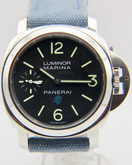 Panerai Luminor Marina Logo 44MM Black Dial Textile Strap (PAM00777)