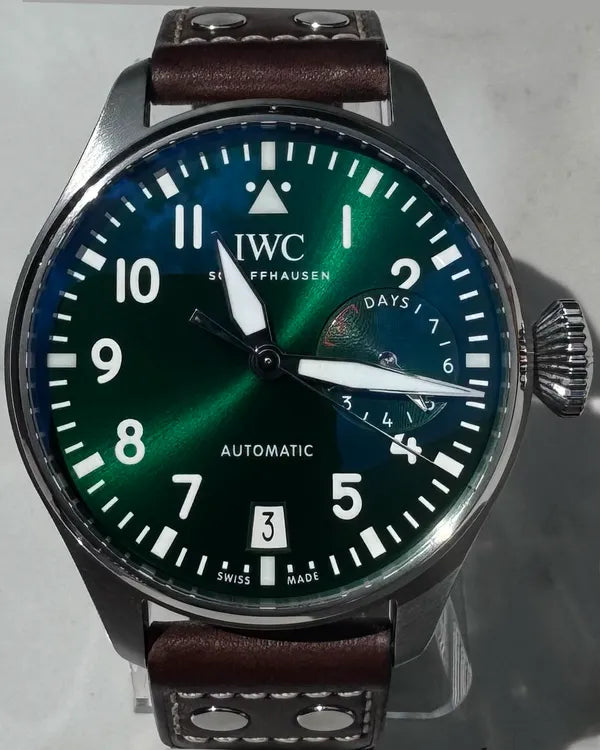 2022 IWC Schaffhausen Pilot 46.2MM Green Dial Leather Strap (IW501015)