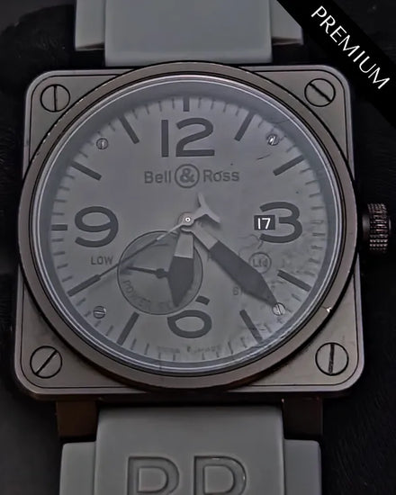2010 Bell & Ross BR 01-97 Réserve de Marche L.E. 46MM Grey Dial Rubber Strap (BR01-97-S)
