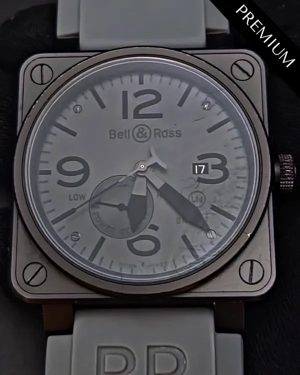 2010 Bell & Ross BR 01-97 Réserve de Marche L.E. 46MM Grey Dial Rubber Strap (BR01-97-S)