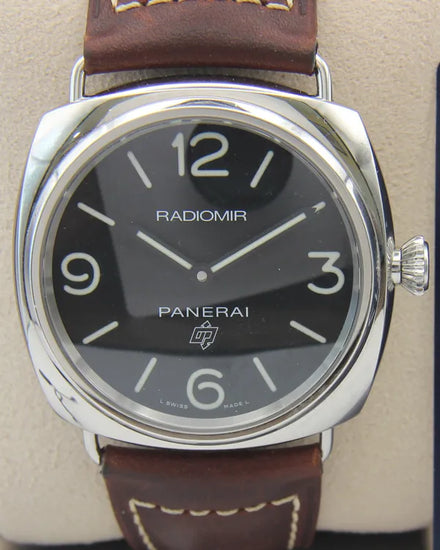 2024 Panerai Radiomir Base Logo 3 Days 45MM Black Dial Leather Strap (PAM00753)