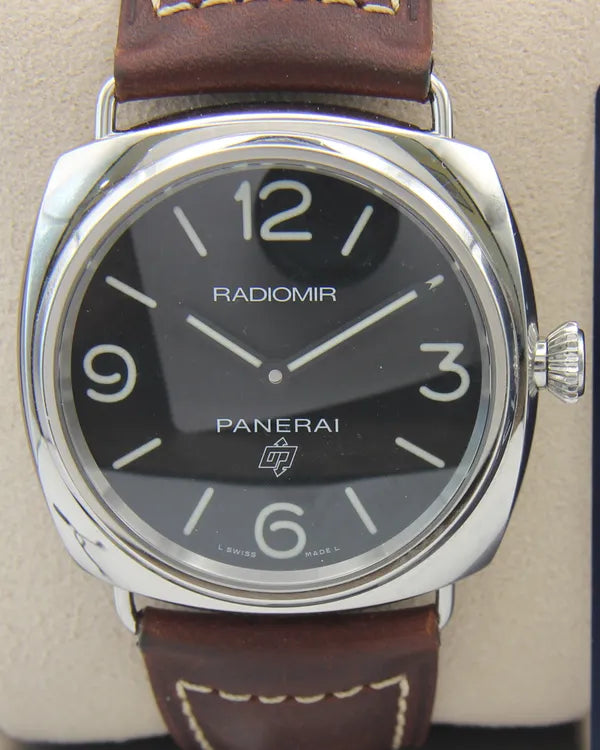 2024 Panerai Radiomir Base Logo 45MM Black Dial Leather Strap (PAM00753)