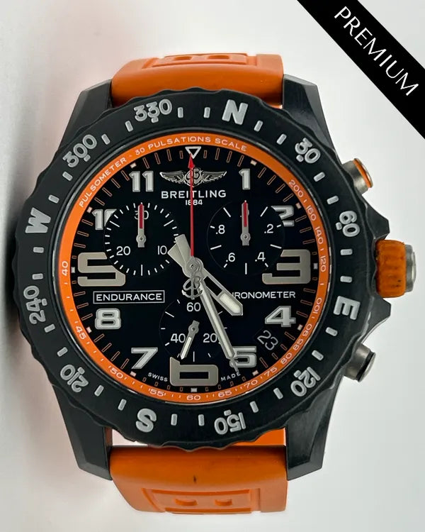 2022 Breitling Endurance Pro 44MM Quartz Black Dial Rubber Strap (X82310)