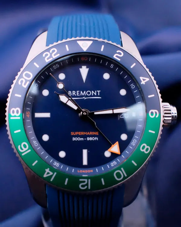 No Reserve - 2024 Bremont Supermarine GMT 40MM Blue Dial Rubber Strap (S302-BLGN-L-S)