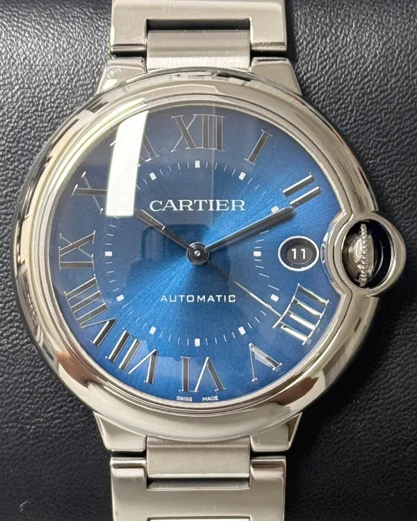 2021 Cartier Ballon Bleu 40MM Blue Dial Steel Bracelet (WSBB0061)