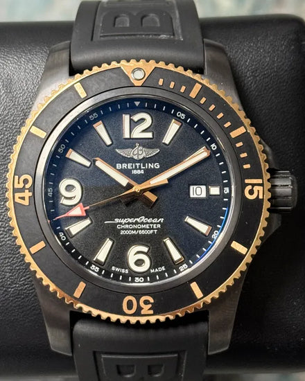 Breitling Superocean 46MM Black Dial Rubber Strap (U17368)