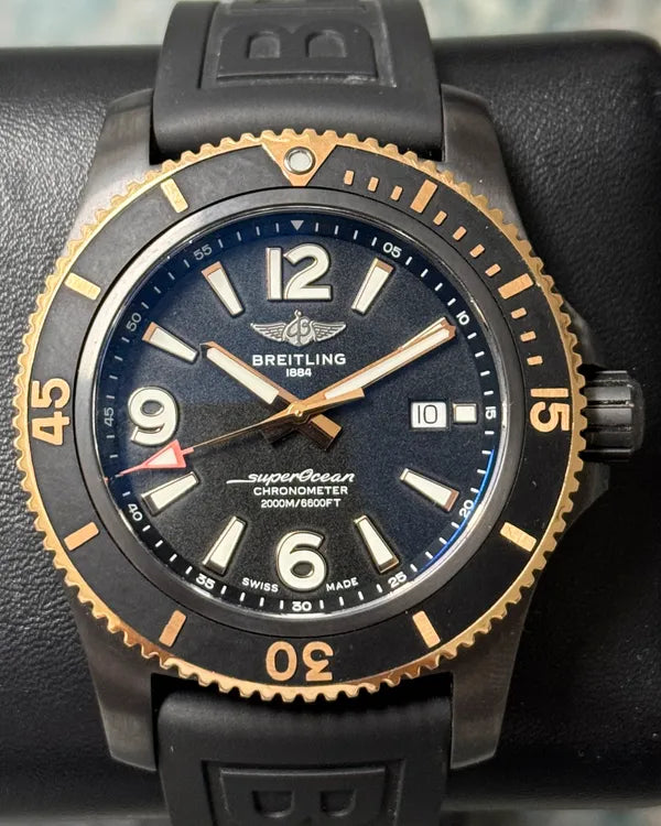 2022 Breitling Superocean 46MM Black Dial Rubber Strap (U17368)