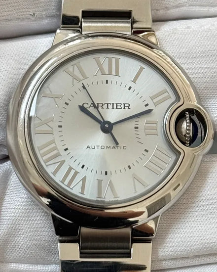 Cartier Ballon Bleu 33MM Ice Blue Dial Steel Bracelet (WSBB0062)