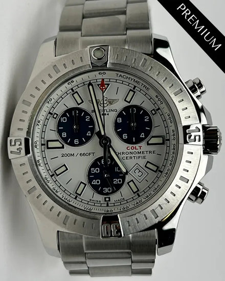 Breitling Colt Chronograph 44MM Quartz Silver Dial Steel Bracelet (A73388)