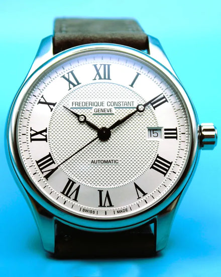 Frederique Constant Classics Index 40MM Silver Dial Leather Strap (FC-303X5TB)