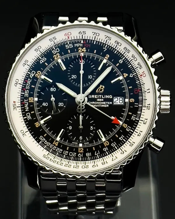 2006 Breitling Navitimer World 46MM Black Dial Steel Bracelet (A2432212/B726)