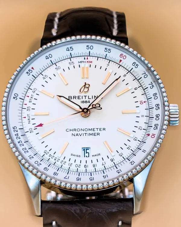 2022 Breitling Navitimer 41MM Silver Dial Leather Strap (A17326211G1P2)