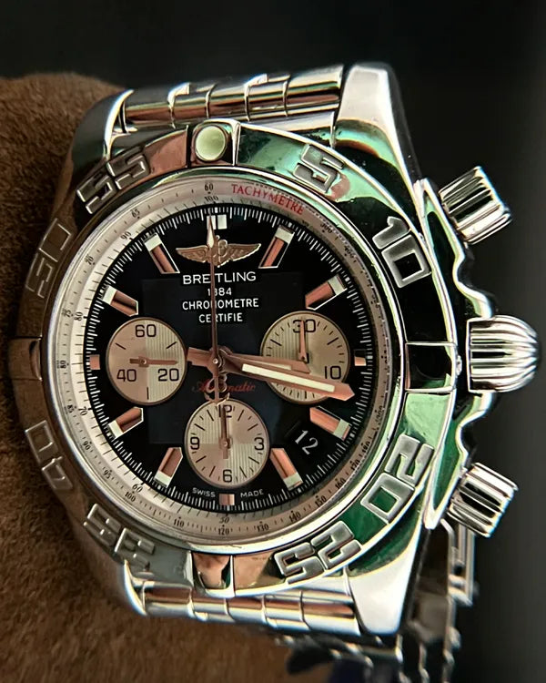2017 Breitling Chronomat 44MM Black Dial Steel Bracelet (AB011012/B967)