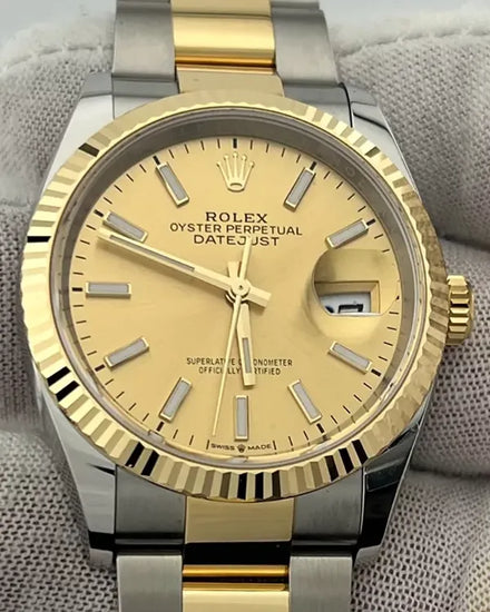 2024 Rolex Datejust 36MM Champagne Dial Two-Tone Oyster Bracelet (126233)