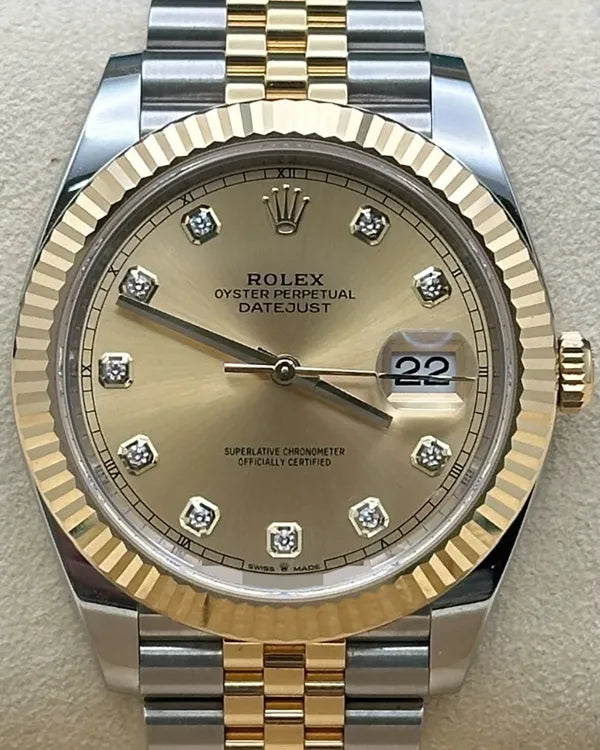 2024 Rolex Datejust 41MM Champagne Dial Two-Tone Jubilee Bracelet (126333)
