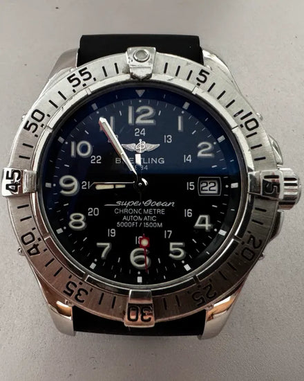 2007 Breitling Superocean 42MM Black Dial Rubber Strap (A17360)