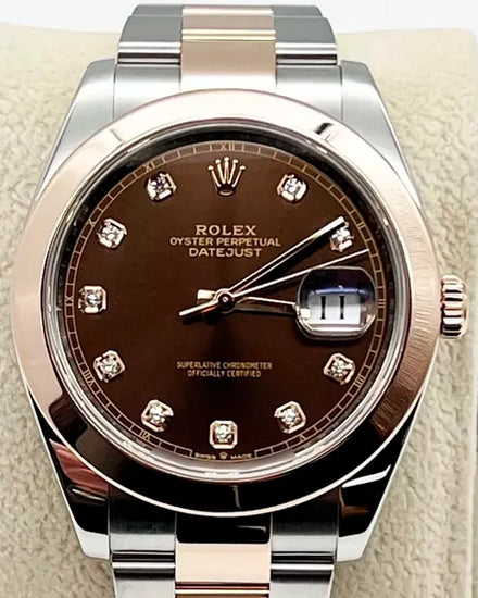 2019 Rolex Datejust 41MM Chocolate Dial Two-Tone Oyster Bracelet (126301)