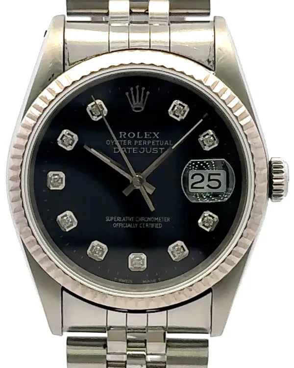 1991 Rolex Datejust 36MM Black Dial Jubilee Bracelet (16220)