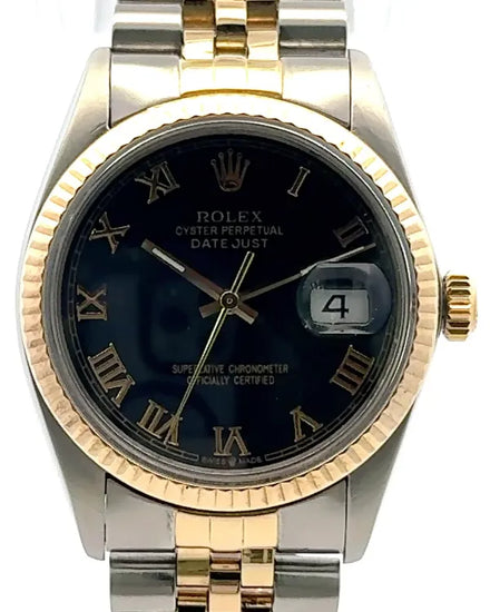 Rolex Datejust 36MM Black Dial Two-Tone Jubilee Bracelet (16013)