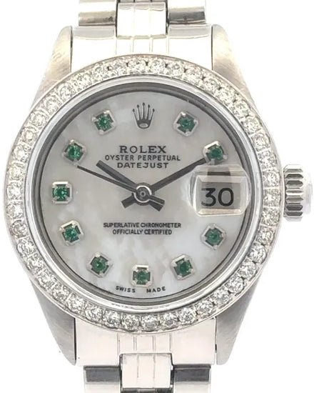 Rolex Oyster Perpetual Lady Date 26MM Aftermarket Mother of Pearl Dial Jubilee Bracelet (6916)