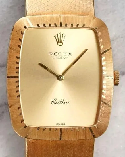 1981 (6.9 Mil. Serial) Rolex Cellini 31.5MM Champagne Dial Yellow Gold Bracelet (4322)