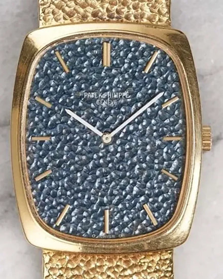 Patek Philippe Golden Ellipse 28MM Blue Dial Yellow Gold Bracelet (3567)