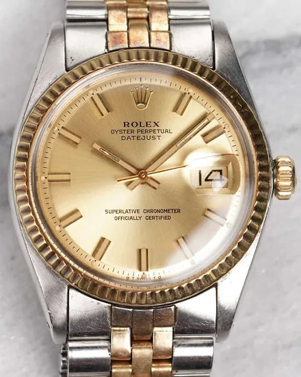 Rolex Datejust 36MM Champagne "Pie Pan" "Sigma" Dial Two-Tone Jubilee Bracelet (1601)