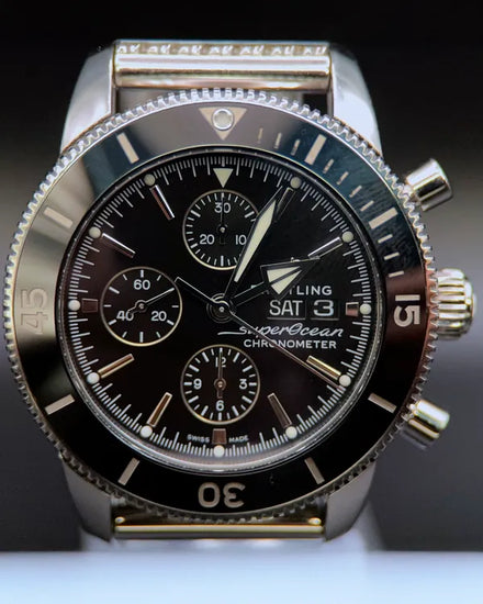 2018 Breitling Superocean Heritage 44MM Black Dial Steel Bracelet (A13313121B1A1)