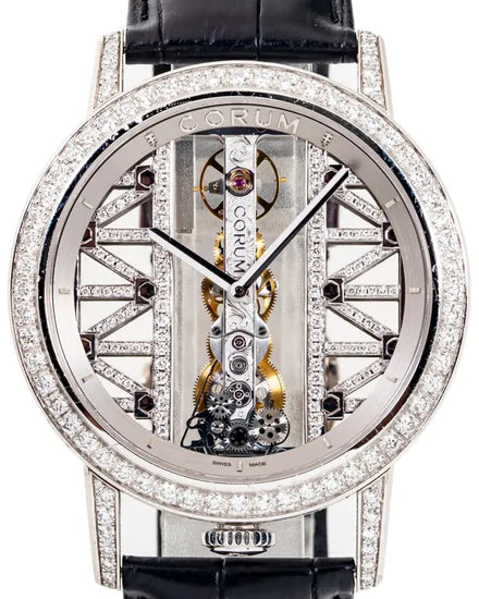 Corum Golden Bridge 43MM Skeleton Dial Leather Strap (05.0087)