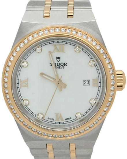 Tudor Royal 28MM Mother of Pearl Dial Two-Tone Bracelet (M28323)