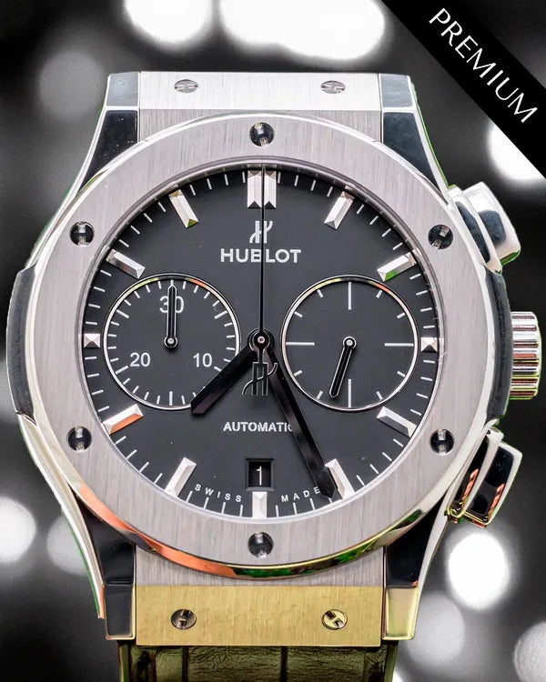 2020 Hublot Classic Fusion Chronograph 45MM Black Dial Leather Strap (521.NX.1171.LR)