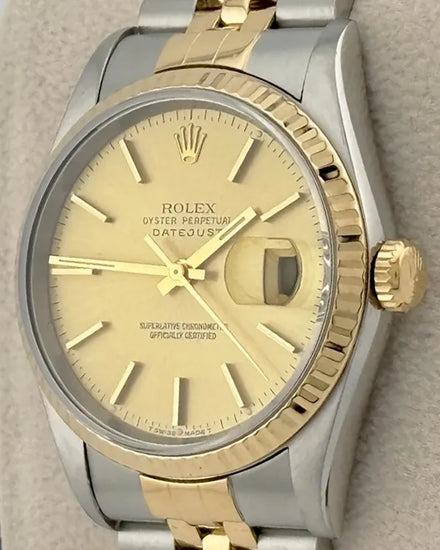 1995 Rolex Datejust 36MM Champagne Dial Two-Tone Jubilee Bracelet (16233)