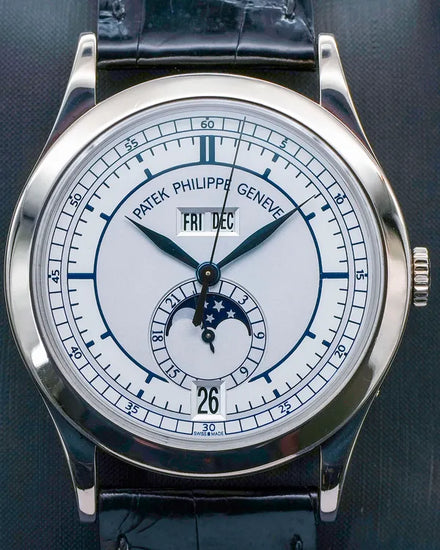 2009 Patek Philippe Annual Calendar 38.5MM Silver Dial Leather Strap (5396G-001)