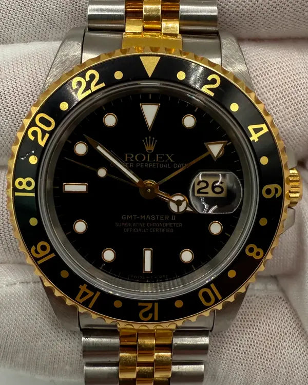 Rolex GMT-Master II Black Dial Two-Tone Jubilee Bracelet (16713)