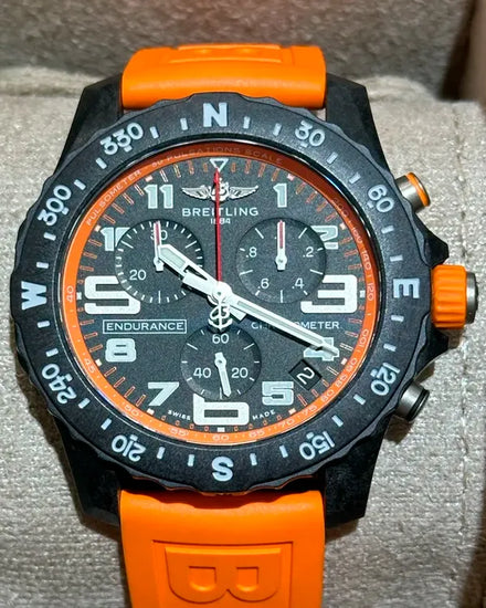 2020 Breitling Endurance Pro 44MM Quartz Black Dial Rubber Strap (X82310)