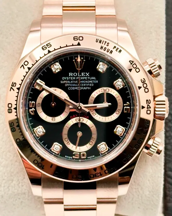 2023 Rolex Cosmograph Daytona 40MM Black Dial Rose Gold Oyster Bracelet (116505)