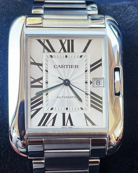 Cartier Tank Anglaise XL 37MM Silver Dial Steel Bracelet (3507)