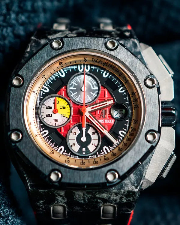 2010 Audemars Piguet Royal Oak Offshore Grand Prix 44MM Black/Red Dial Leather Strap (26290IO.OO.A001VE.01)