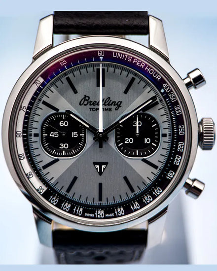 Breitling Top Time "Triumph" 41MM Ice Blue Dial Leather Strap (AB0176)